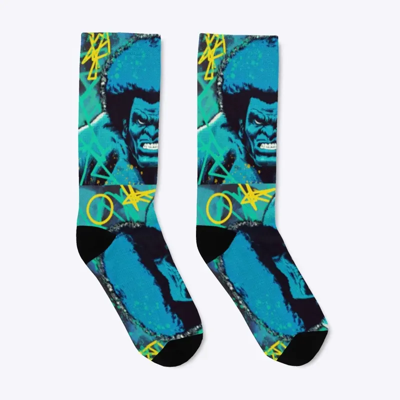 Fro Man Blue socks